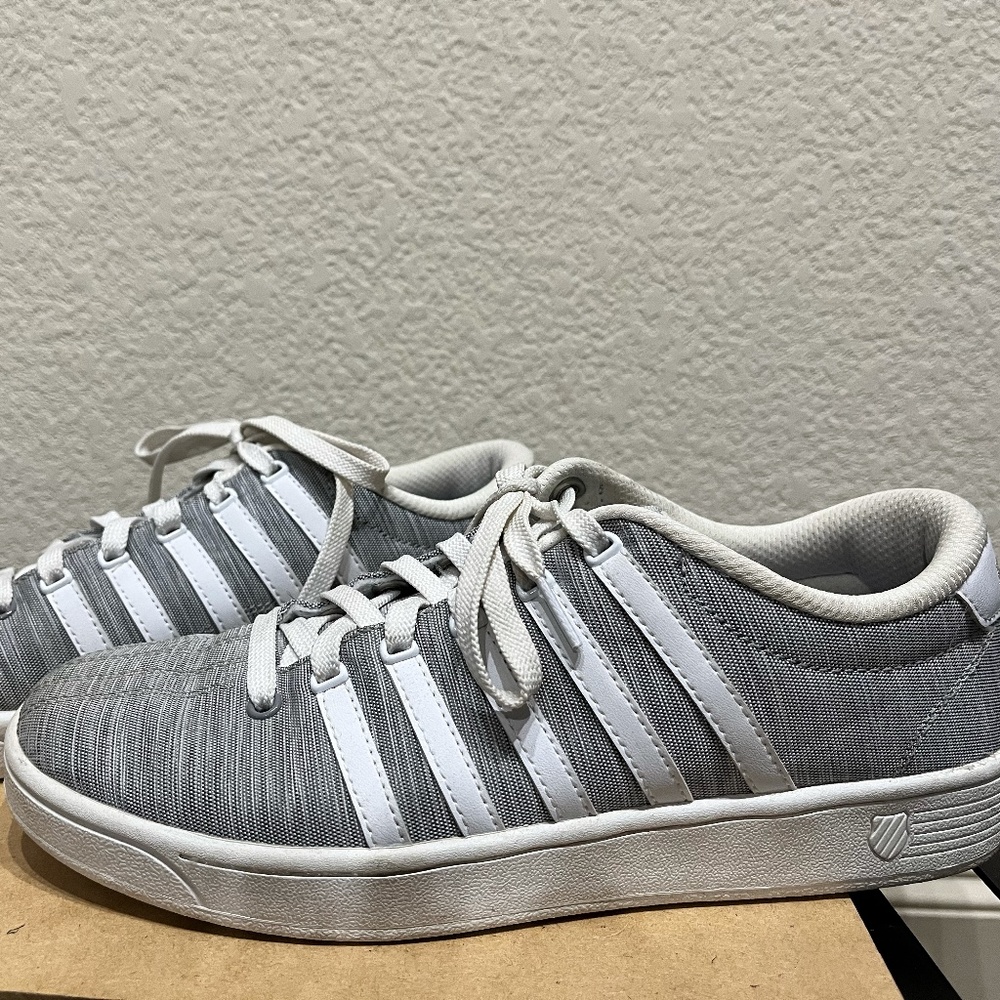 K-Swiss gray and white sneakers size 8.5